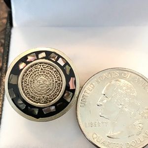 Adjustable size silver sundial ring from Mexico